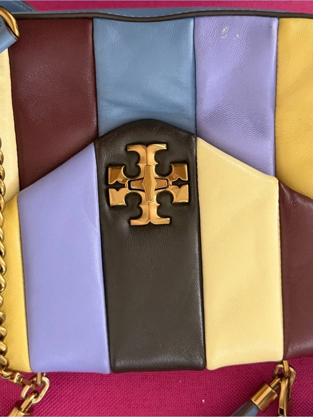 Tory Burch Multicolor Stripe Leather Crossbody Bag